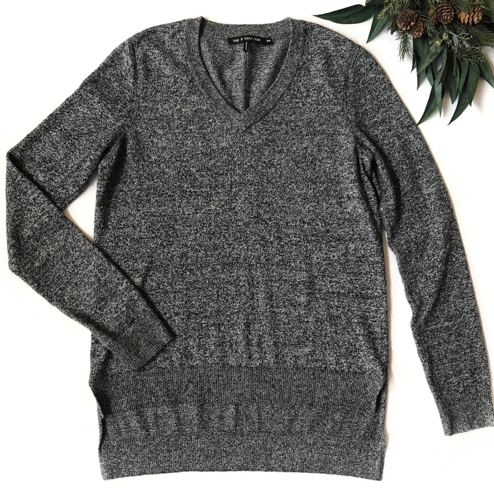 Rag & Bone Knit marled v-neck sweater
